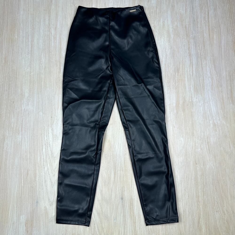 NWT Fabletics Black Vegan Leather Legging Pull On Sleek Activewear Pants Small